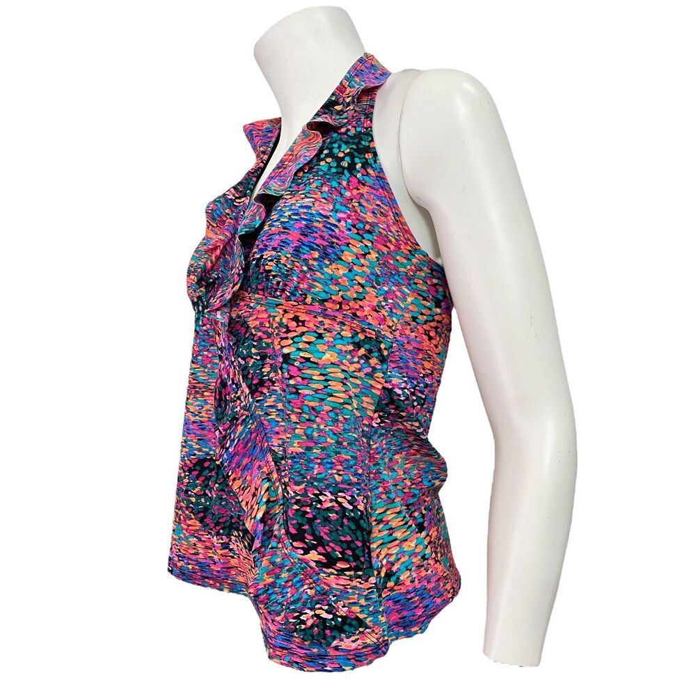 Assets by Sara Blakely Women's Large Ruffle Halter Tankini Swim Top - Picture 7 of 8